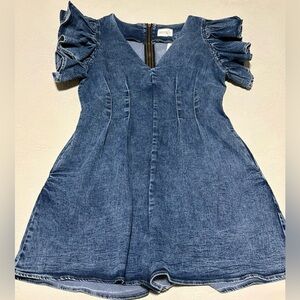 NWT Bella Ella Denim Romper.  Sz L